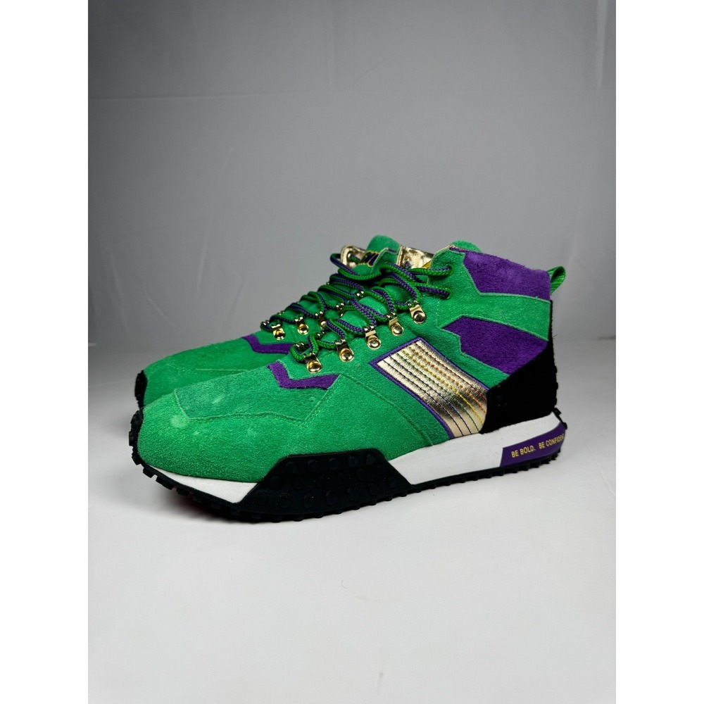 Freshy Dope Dawgs Mens Athletic Shoes Creature‎ Green Plush Leather Sneakers